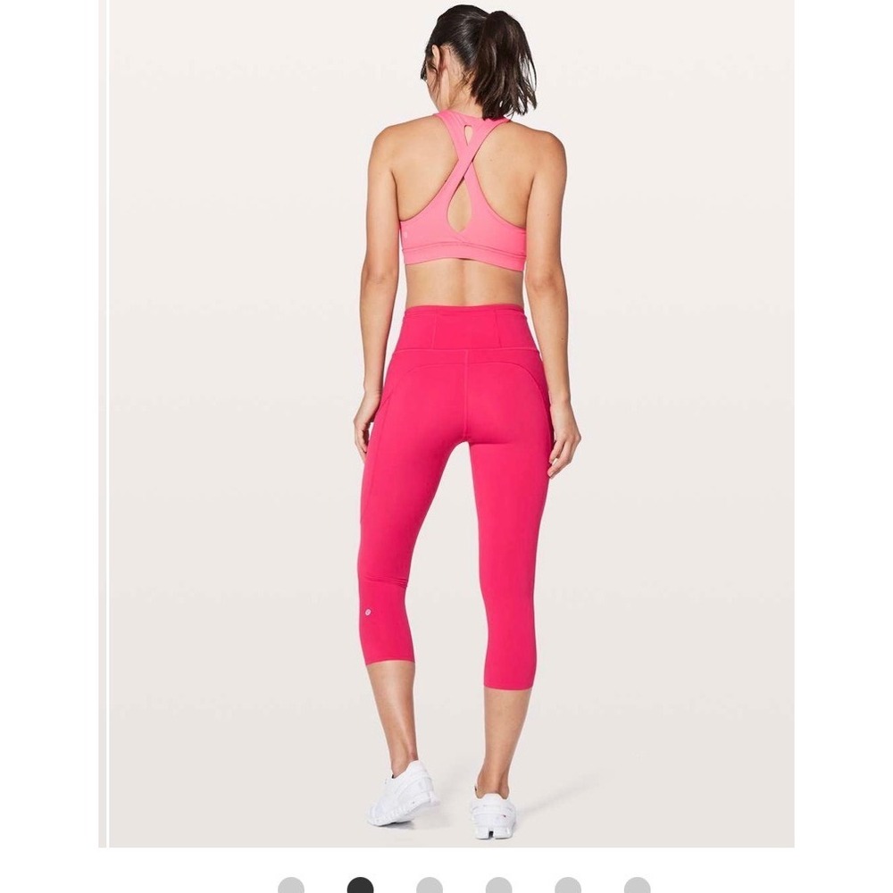 Lululemon Fast and Free High-Rise Crop 19 Nulux Pink Running Leggings Size 4